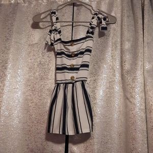 Justify - small white and blue stripped tank top